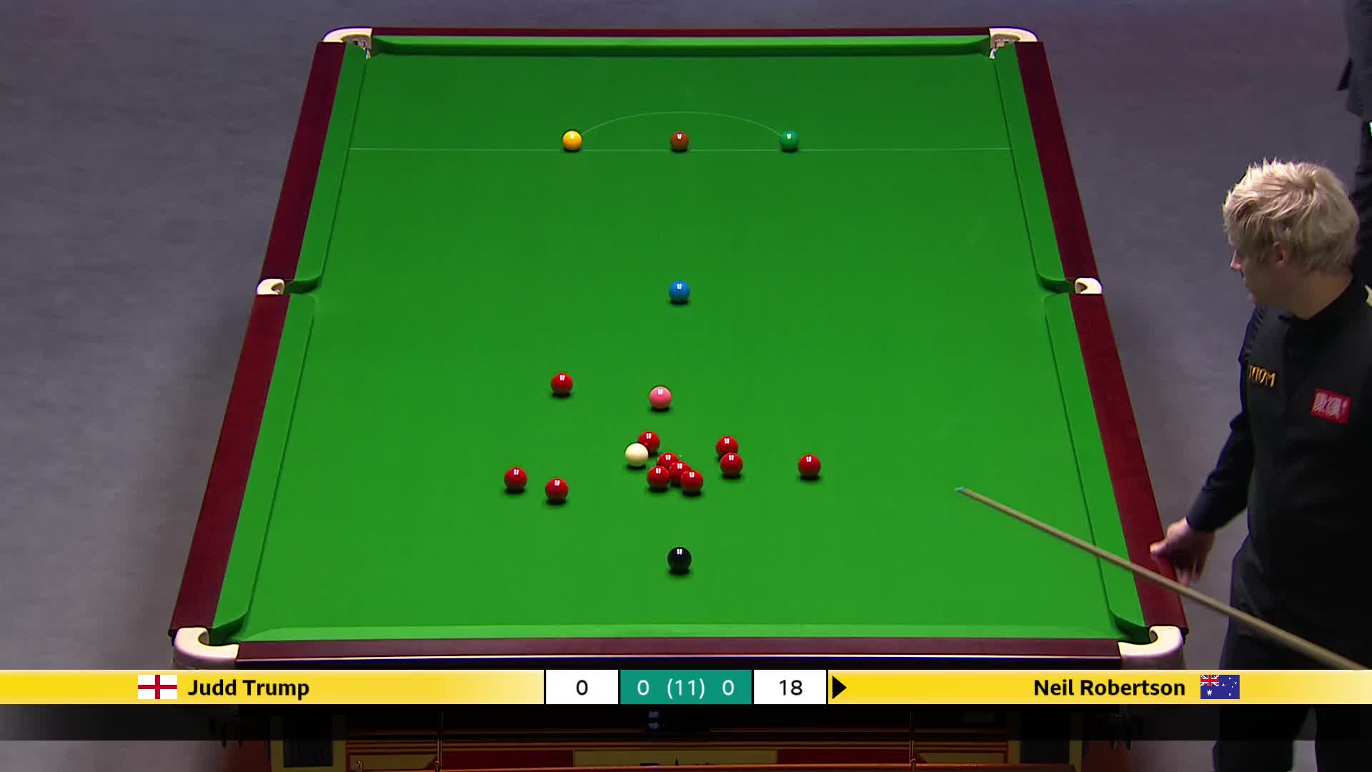 贾德·特鲁姆普VS尼尔·罗伯逊 2025斯诺克英国锦标赛正赛 第一局