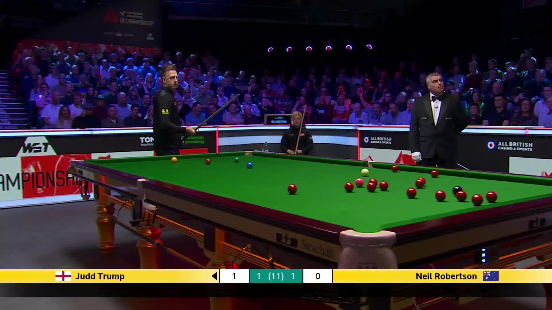 贾德·特鲁姆普VS尼尔·罗伯逊 2025斯诺克英国锦标赛正赛 第三局