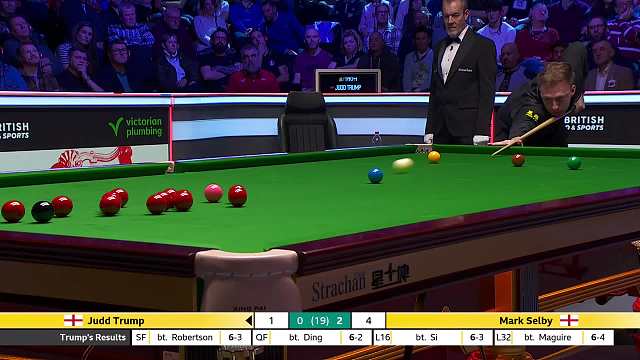 贾德·特鲁姆普VS马克·塞尔比  2025斯诺克英锦赛正赛  第一阶段 第三局
