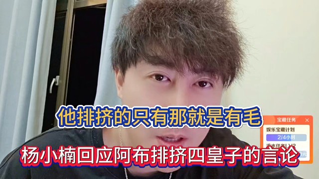 他排挤的只有那就是有毛，杨小楠回应阿布排挤四皇子的言论！