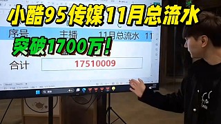 小酷95傳媒11月總流水，突破1700萬！