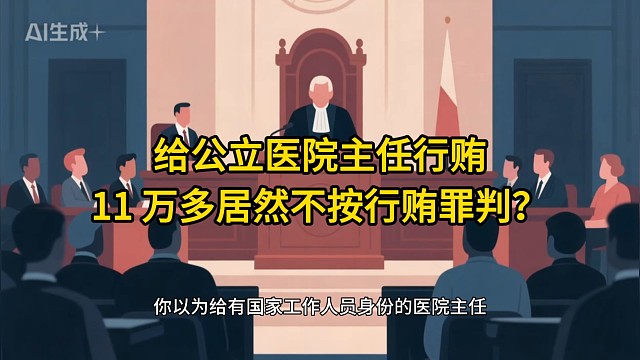给公立医院主任行贿，11 万多居然不按行贿罪判？