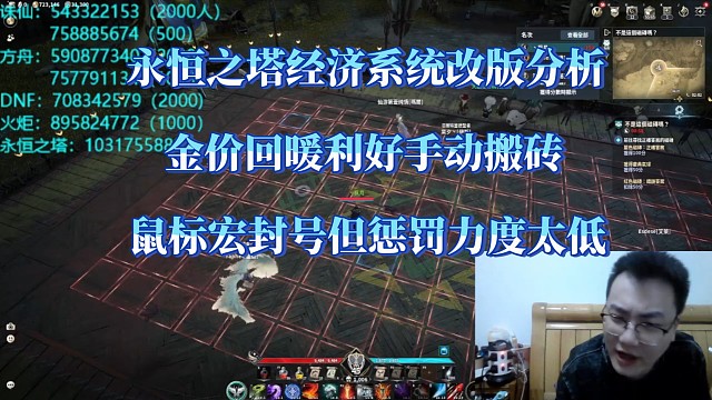 永恒之塔经济系统调整分析：利好手动搬砖，克劳副本有限制但不多。