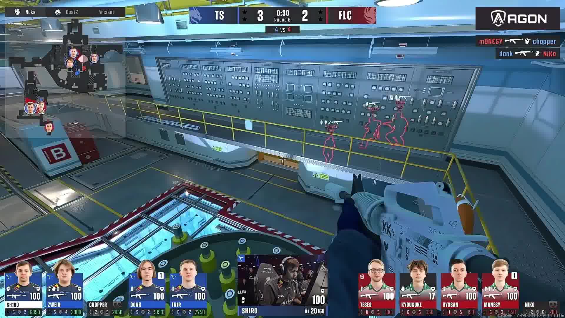 sh1ro三杀扫射清场！Spirit战队轻松接管比赛