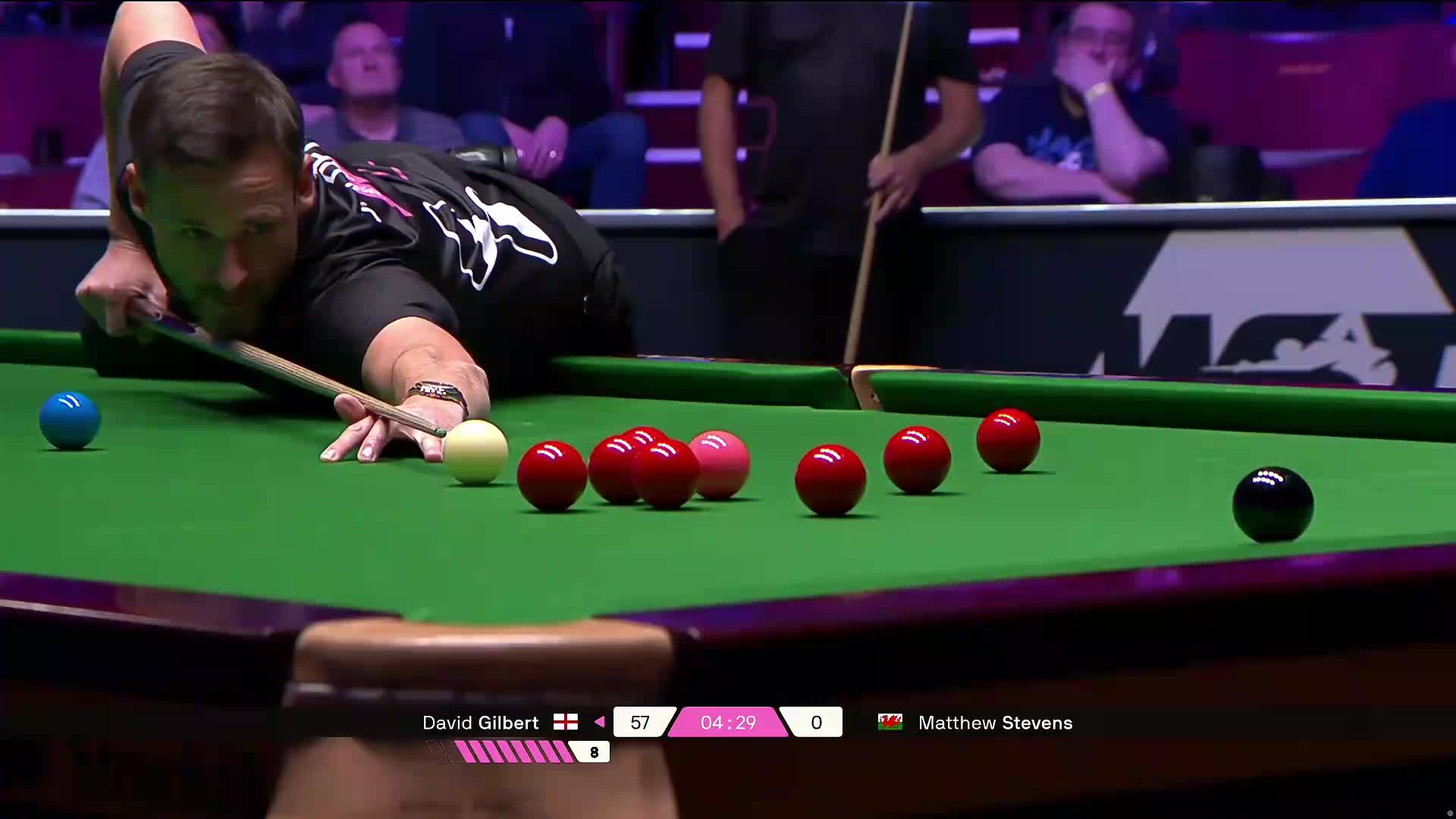 2025斯诺克单局限时赛  吉尔伯特5分钟单杆破百