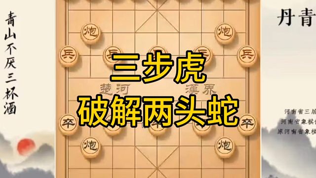 河南省冠军黄丹青讲棋，象棋怎么学，象棋教学，三步虎破解两头蛇，系统学习象棋