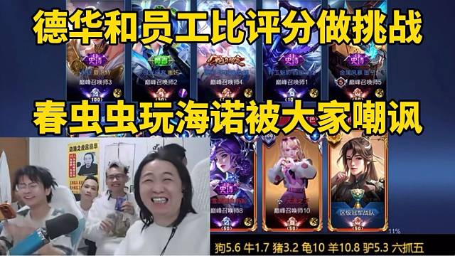 德华和员工比评分做挑战，春虫虫玩海诺被大家嘲讽！