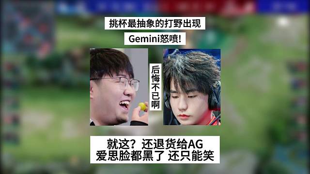 挑杯最抽象的打野出现，Gemini怒喷！就这？还退货给AG，爱思脸都黑了，还只能笑