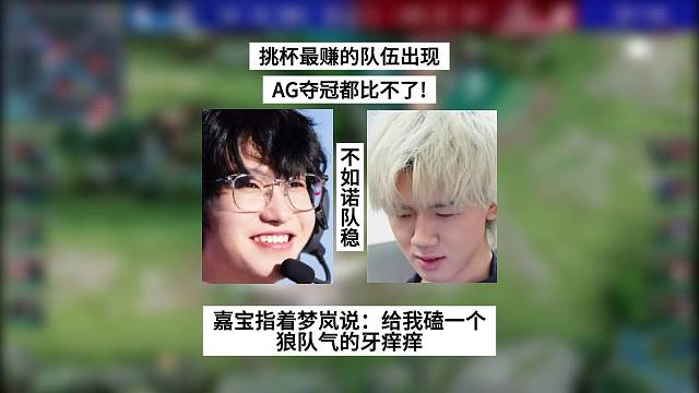 挑杯最赚的队伍出现，AG夺冠都比不了！嘉宝指着梦岚说：给我磕一个，狼队气的牙痒痒