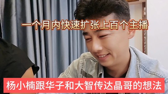 杨小楠跟华子和大智传达晶哥的想法，一个月内快速扩张上百个主播？