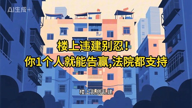 重庆行政诉讼律师：楼上违建别忍！你1个人就能告赢，法院都支持