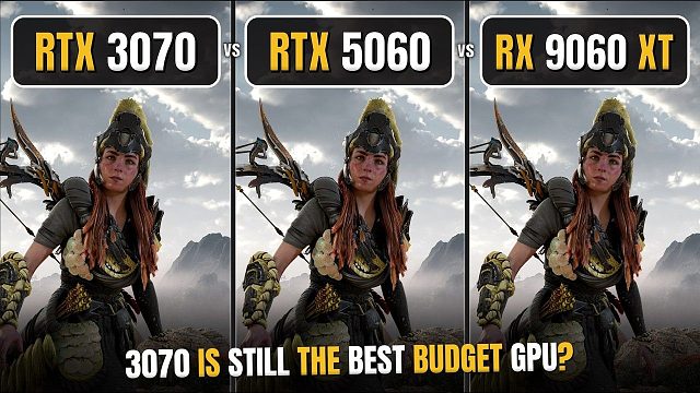 RTX 5060 vs RX 9060 XT vs RTX 3070 - 1440p分辨率11款游戏