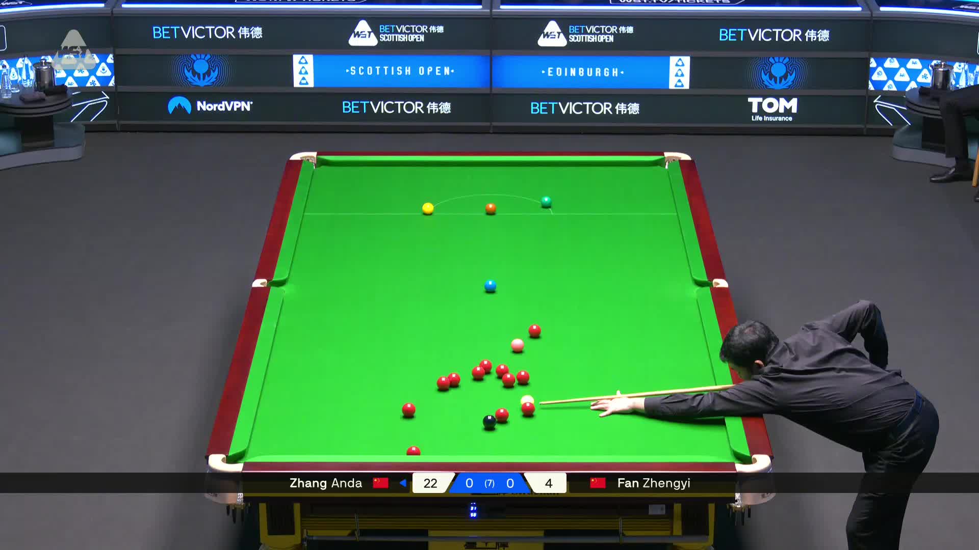 2025斯诺克苏格兰公开赛 张安达 VS 范争一 第一局