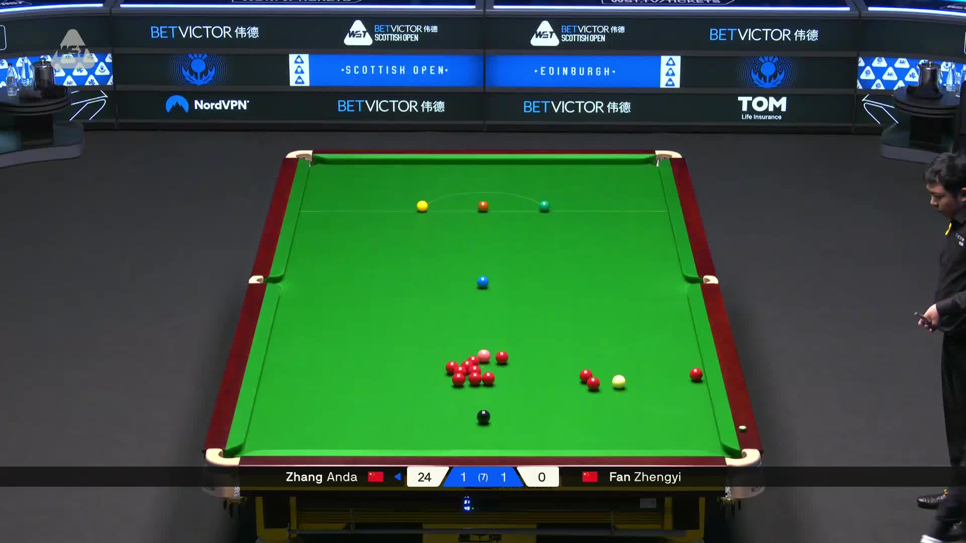 2025斯诺克苏格兰公开赛 张安达 VS 范争一 第三局