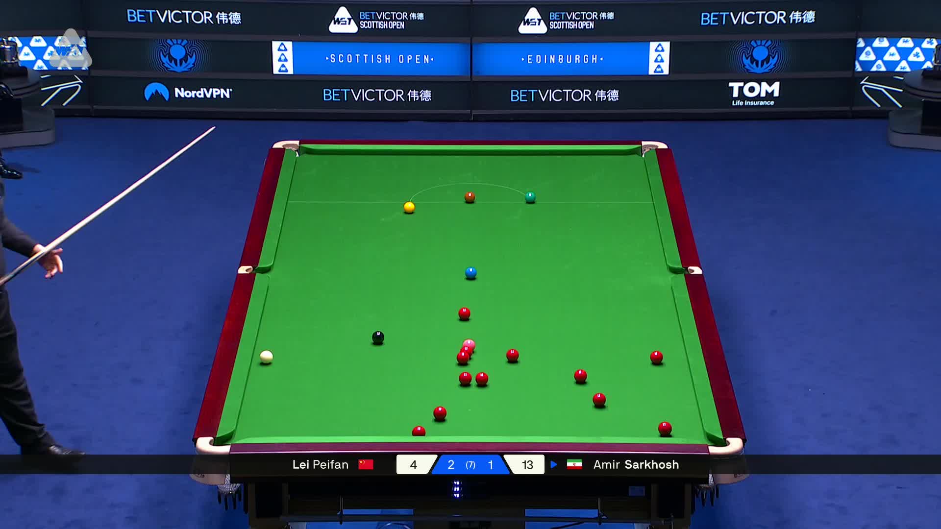 2025斯诺克苏格兰公开赛 雷佩凡 VS 阿米尔·萨克霍什 第四局