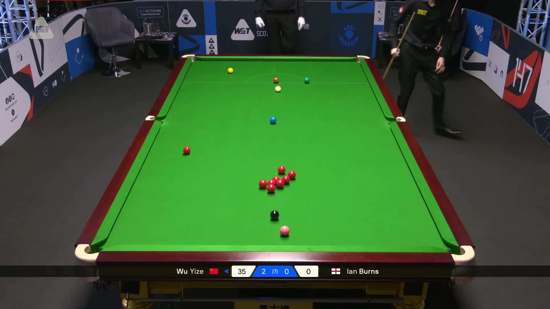 2025斯诺克苏格兰公开赛 加里·威尔逊 VS 蓝裕豪 第三局