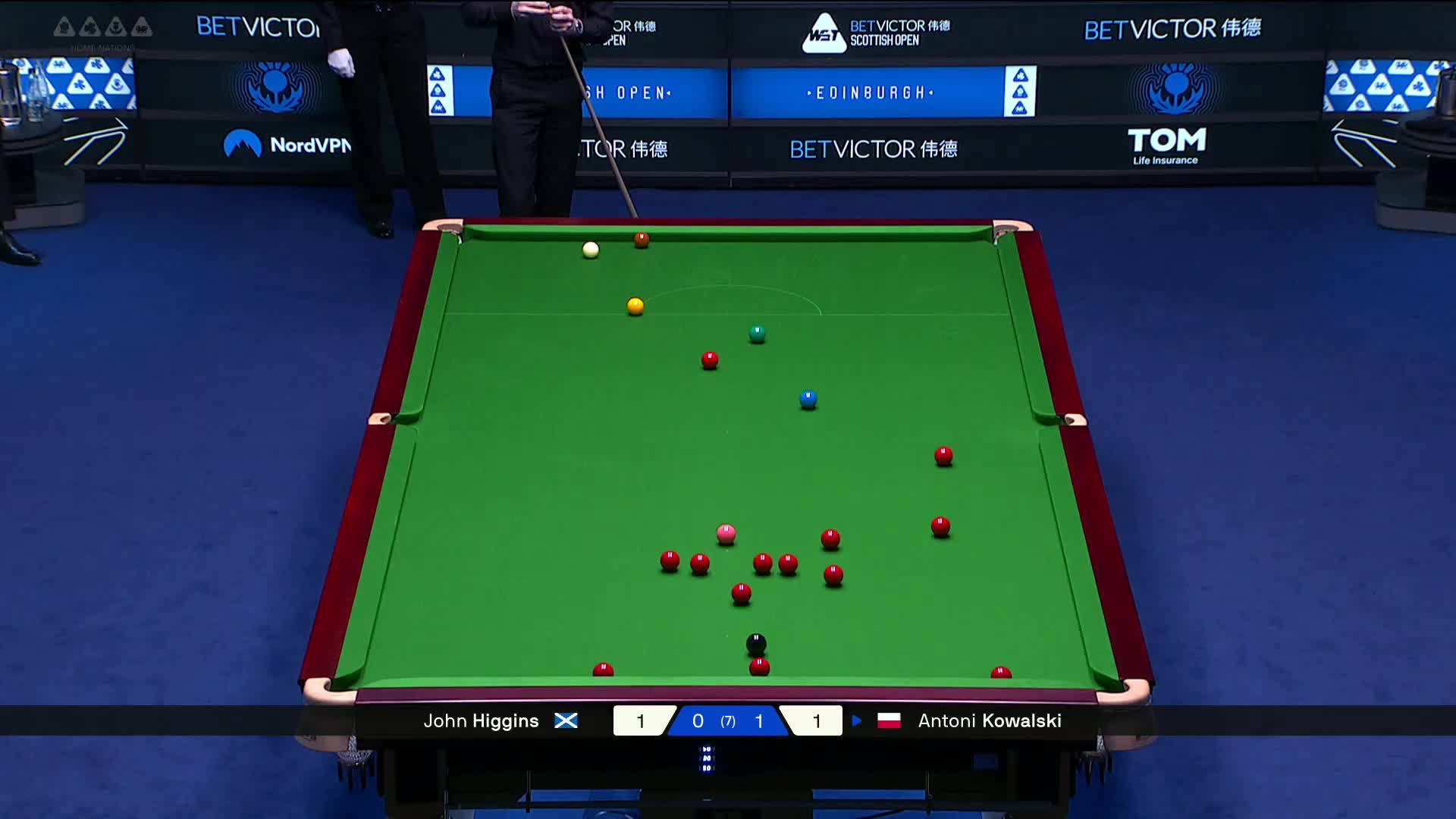 2025斯诺克苏格兰公开赛 约翰·希金斯 VS 安东尼·科瓦斯基 第二局