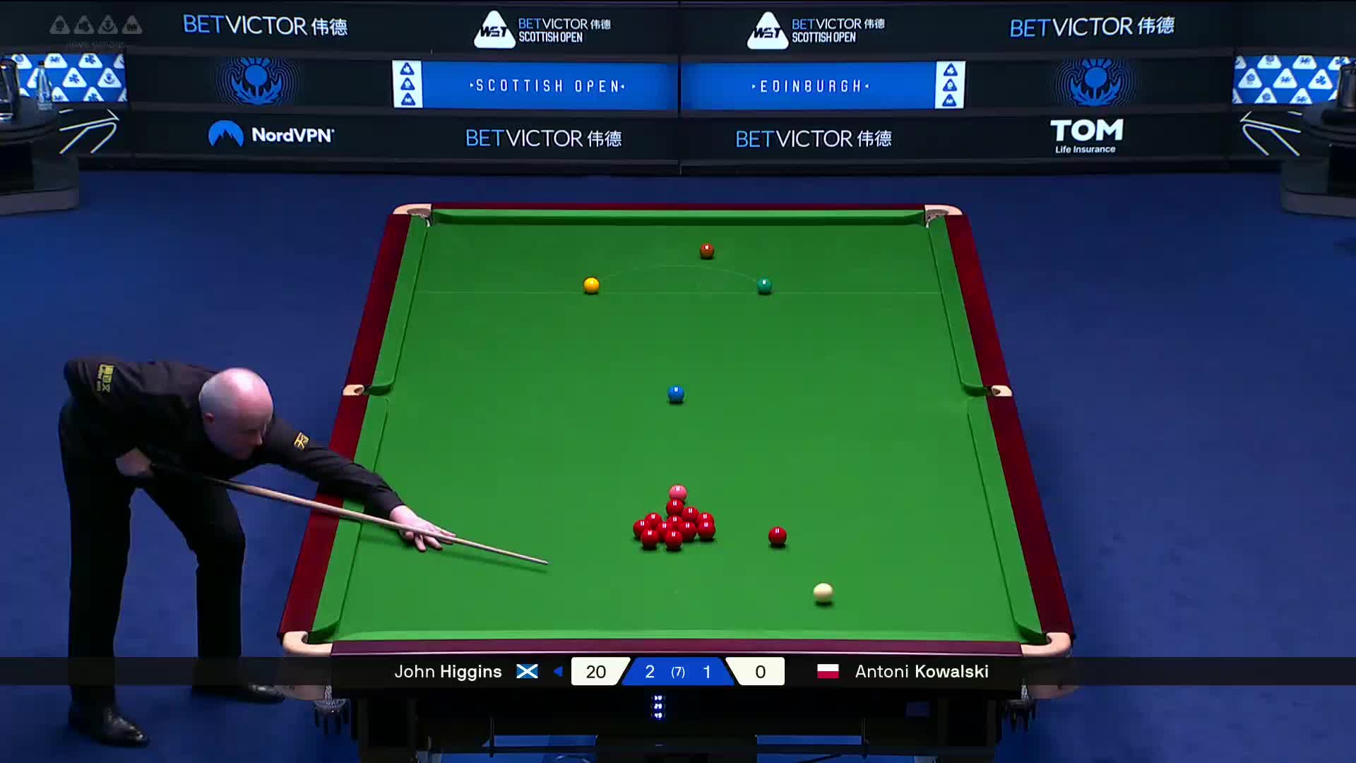 2025斯诺克苏格兰公开赛 约翰·希金斯 VS 安东尼·科瓦斯基 第四局