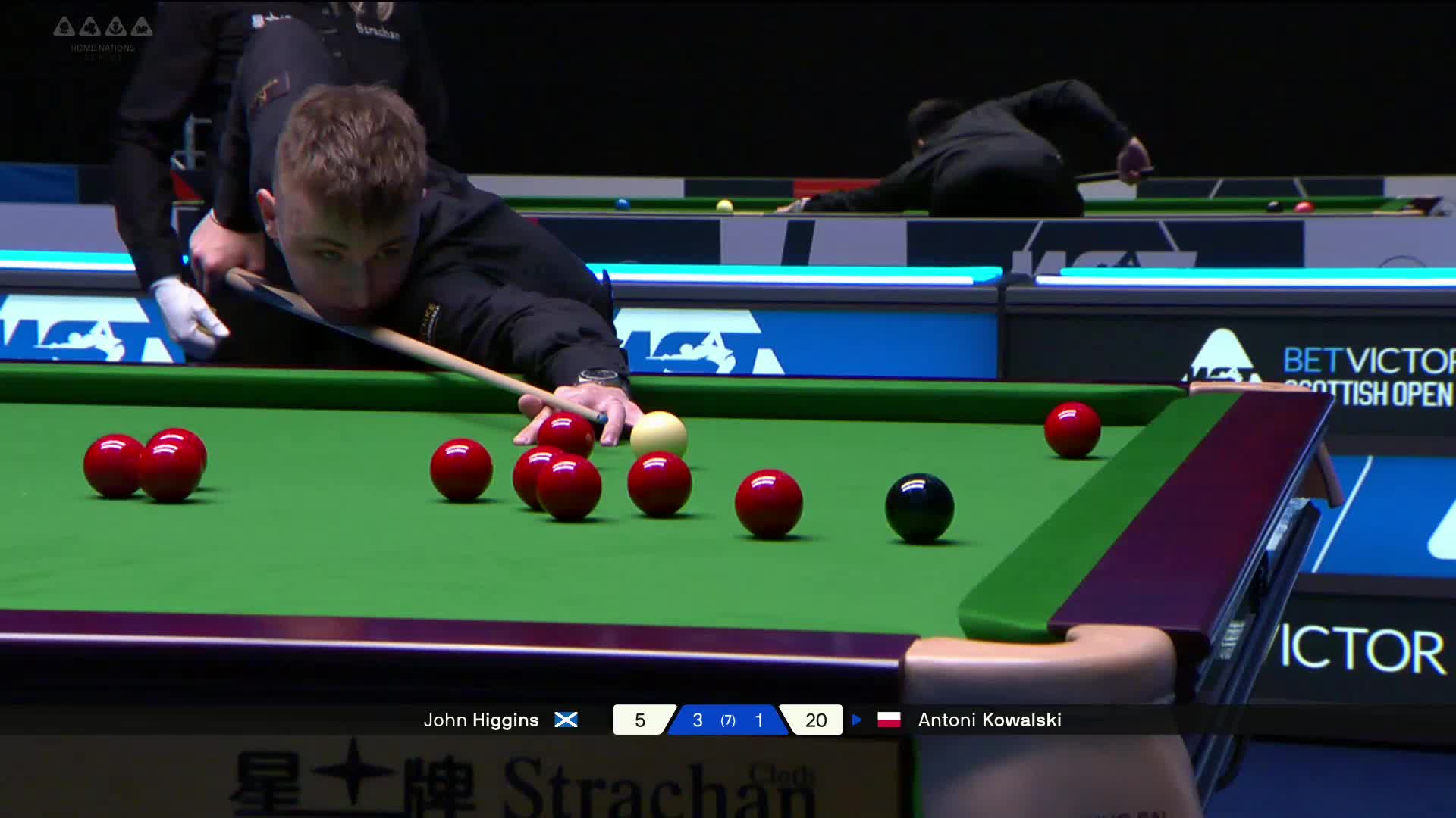 2025斯诺克苏格兰公开赛 约翰·希金斯 VS 安东尼·科瓦斯基 第五局
