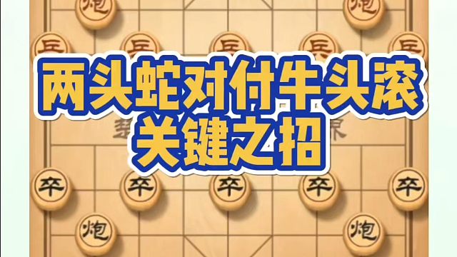 象棋布局一点通全套课程，两头蛇对付牛头滚关键之招！如何快速提升象棋水平？如何学习象棋布局、中局、残局