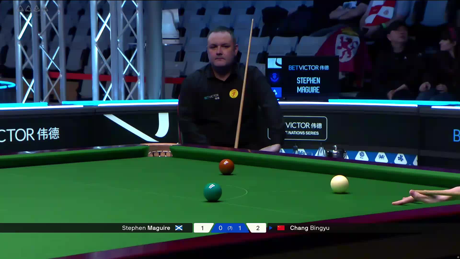 2025斯诺克苏格兰公开赛 斯蒂芬·马奎尔 VS 常冰玉 第二局