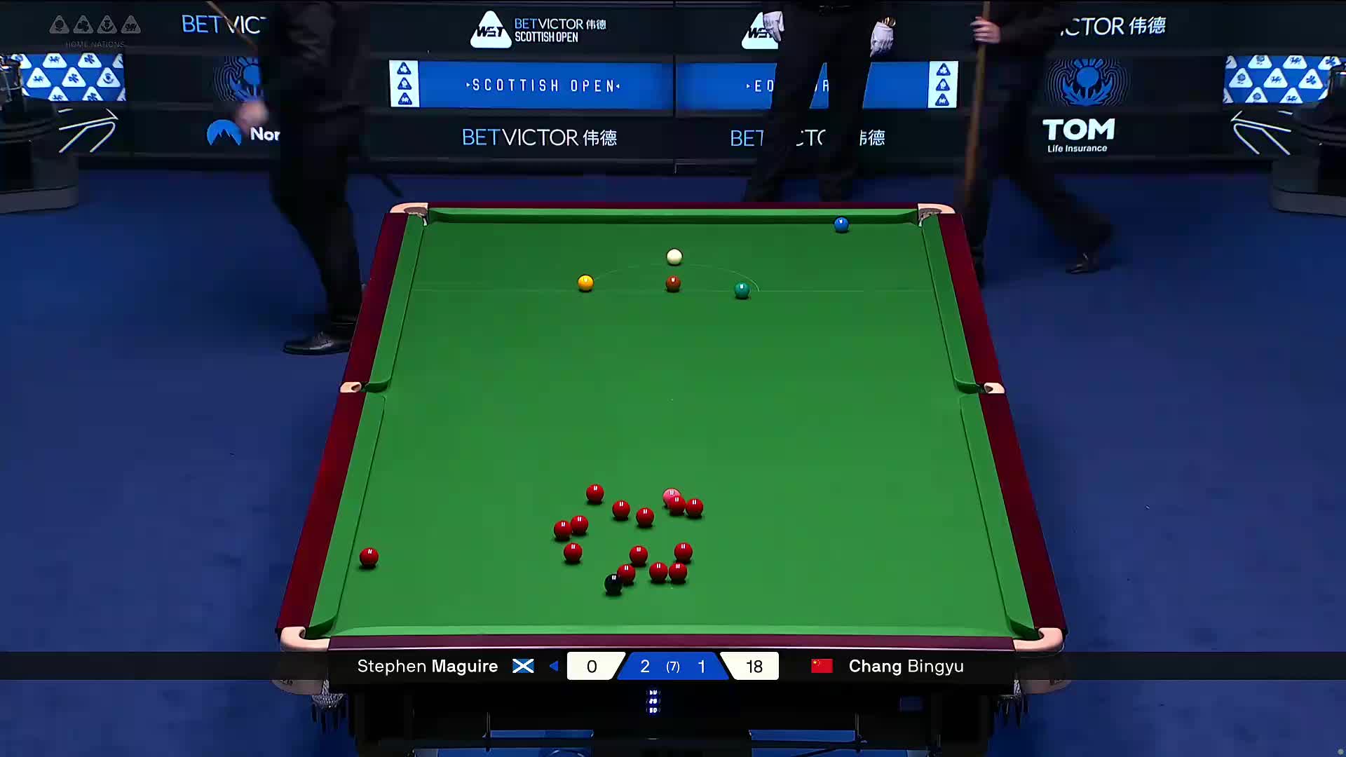 2025斯诺克苏格兰公开赛 斯蒂芬·马奎尔 VS 常冰玉 第四局