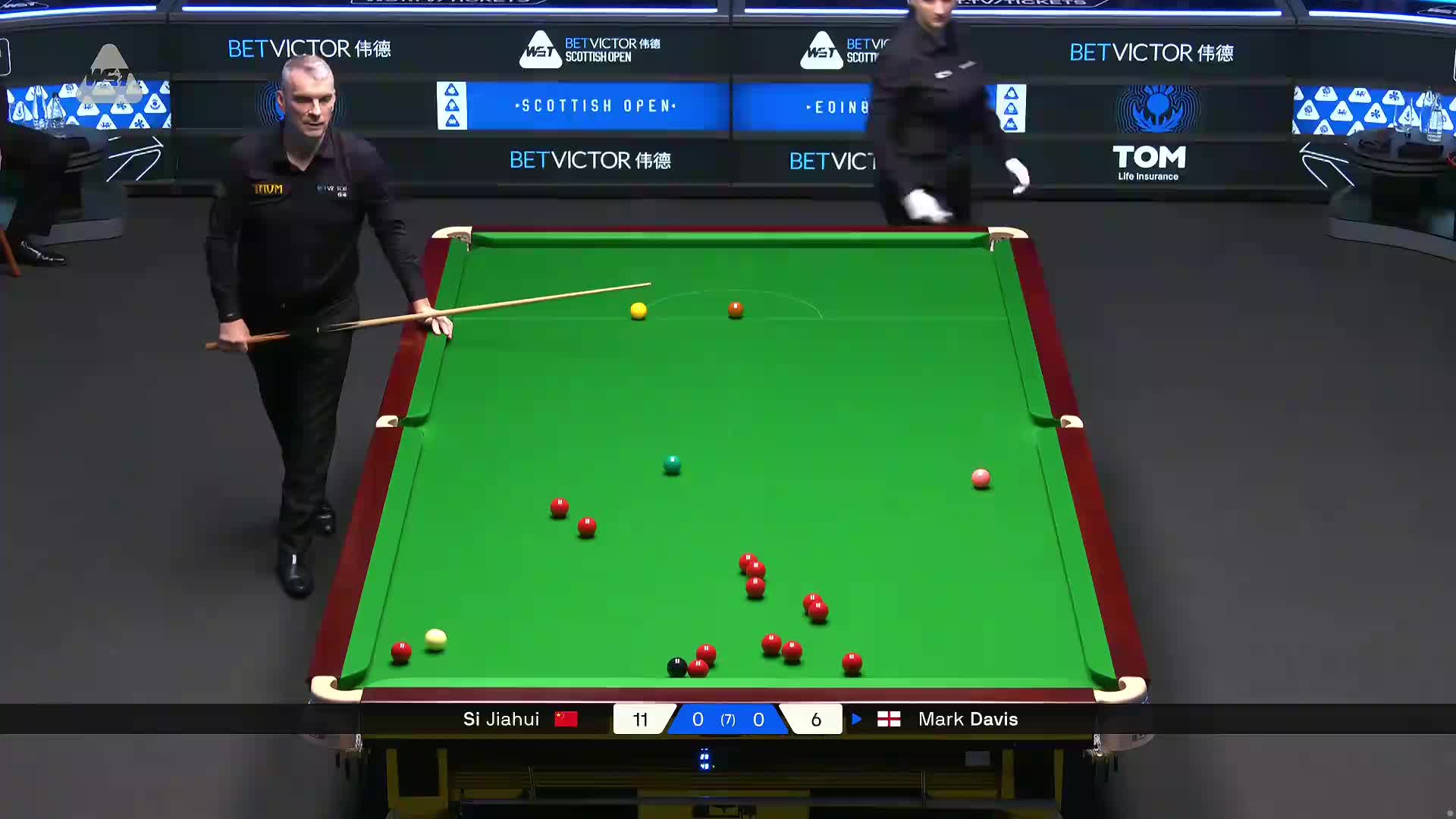2025斯诺克苏格兰公开赛 斯佳辉 VS 马克·戴维斯 第一局