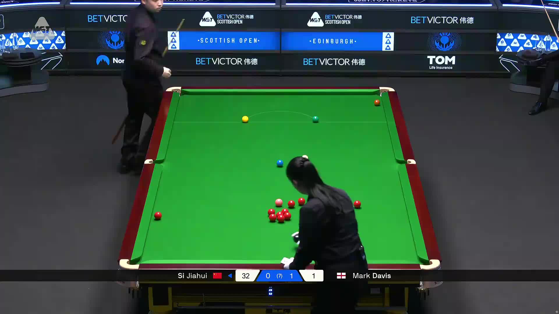 2025斯诺克苏格兰公开赛 斯佳辉 VS 马克·戴维斯 第二局
