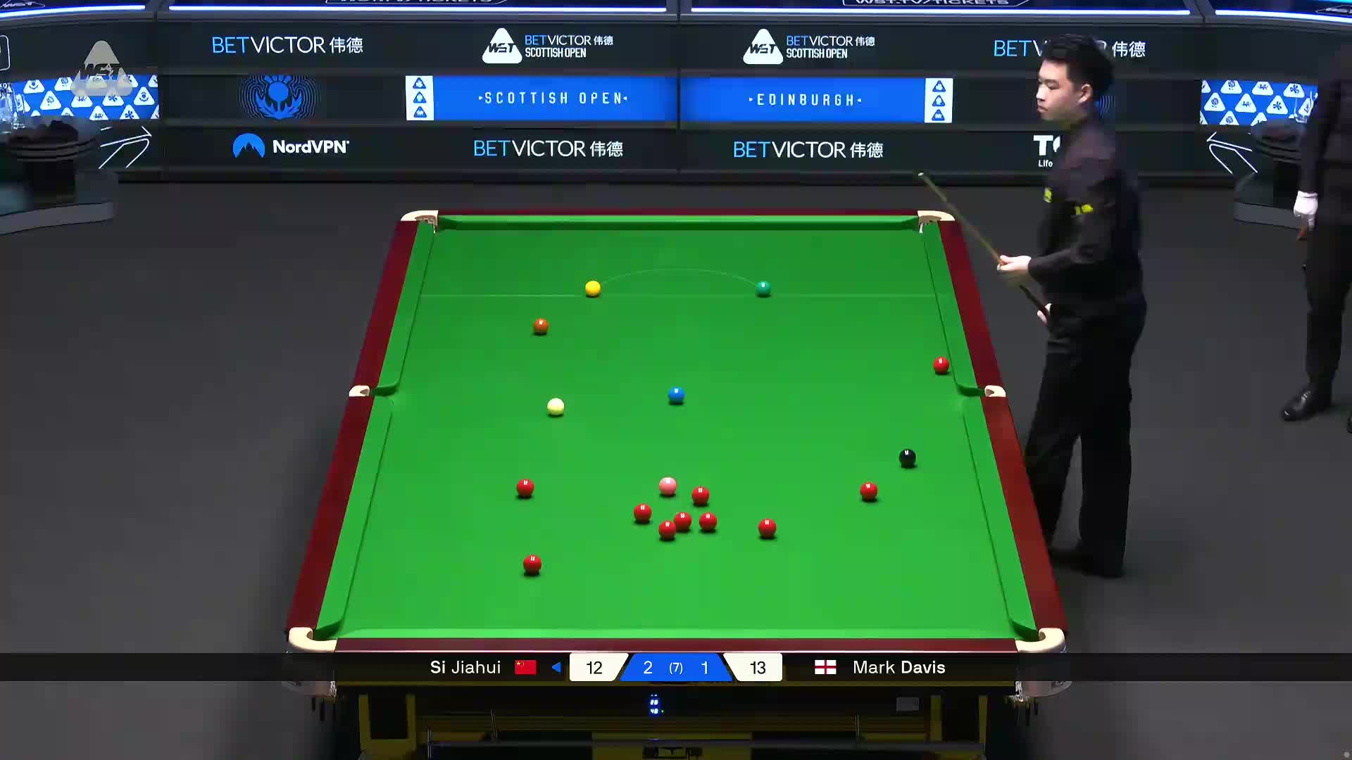 2025斯诺克苏格兰公开赛 斯佳辉 VS 马克·戴维斯 第四局