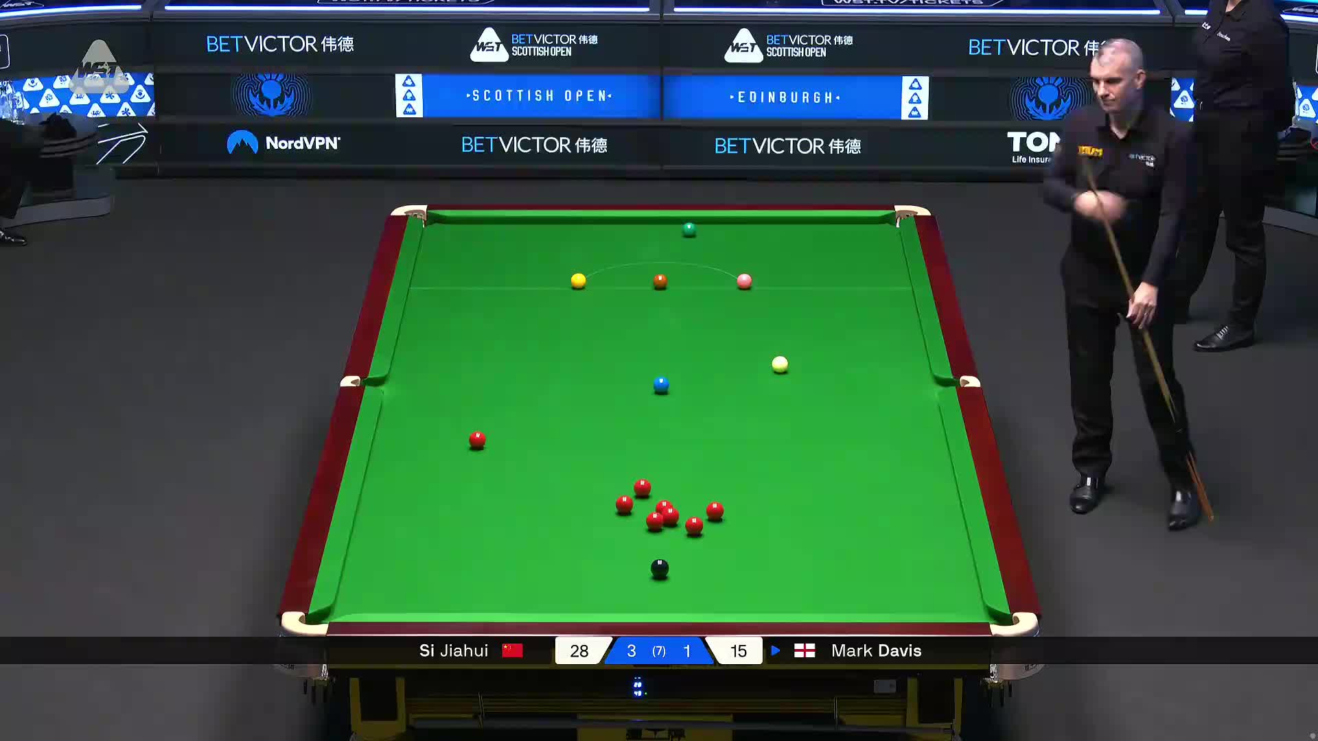 2025斯诺克苏格兰公开赛 斯佳辉 VS 马克·戴维斯 第五局