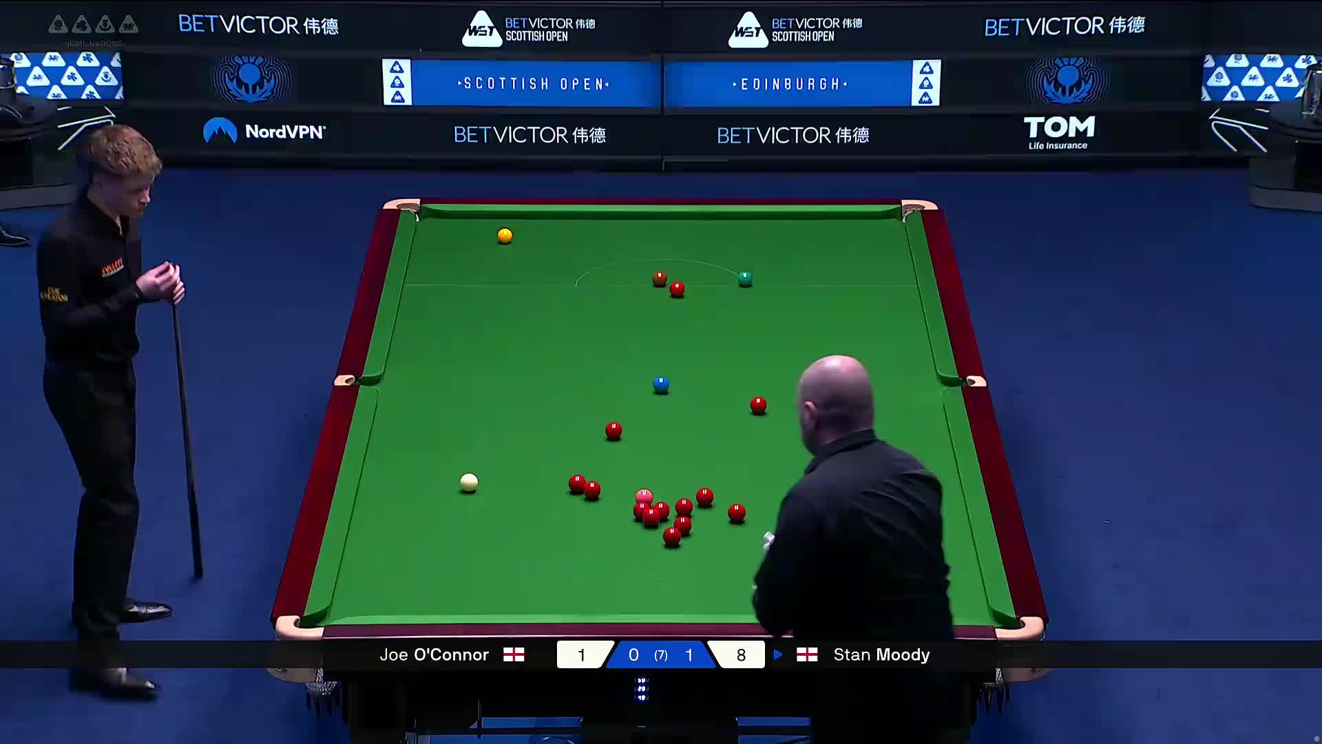 2025斯诺克苏格兰公开赛 乔·奥康纳 VS 斯坦·穆迪 第二局
