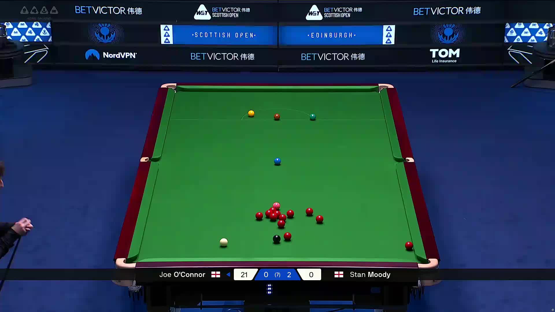 2025斯诺克苏格兰公开赛 乔·奥康纳 VS 斯坦·穆迪 第三局