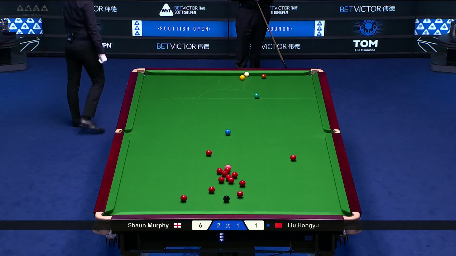2025斯诺克苏格兰公开赛 肖恩·墨菲 VS 刘宏宇 第四局