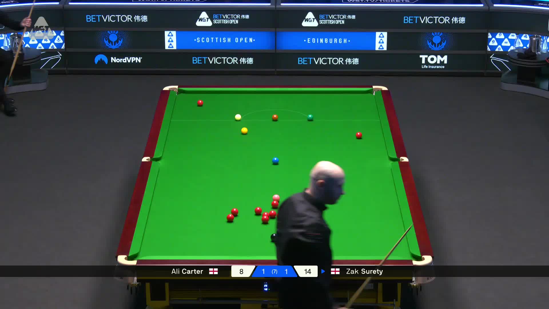 2025苏格兰公开赛 阿里·卡特 VS 扎克·苏尔蒂 第三局