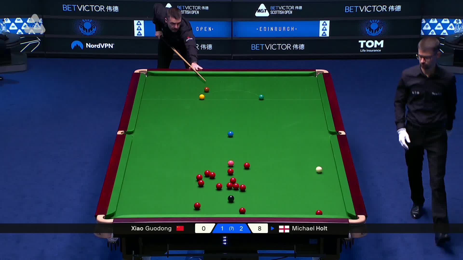 2025苏格兰公开赛 肖国栋 VS 迈克尔·霍尔特 第四局