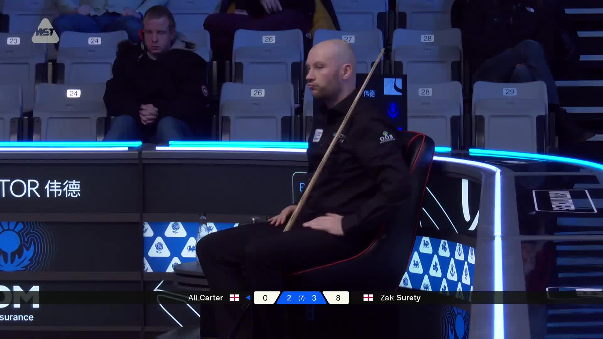 2025苏格兰公开赛 阿里·卡特 VS 扎克·苏尔蒂 第六局