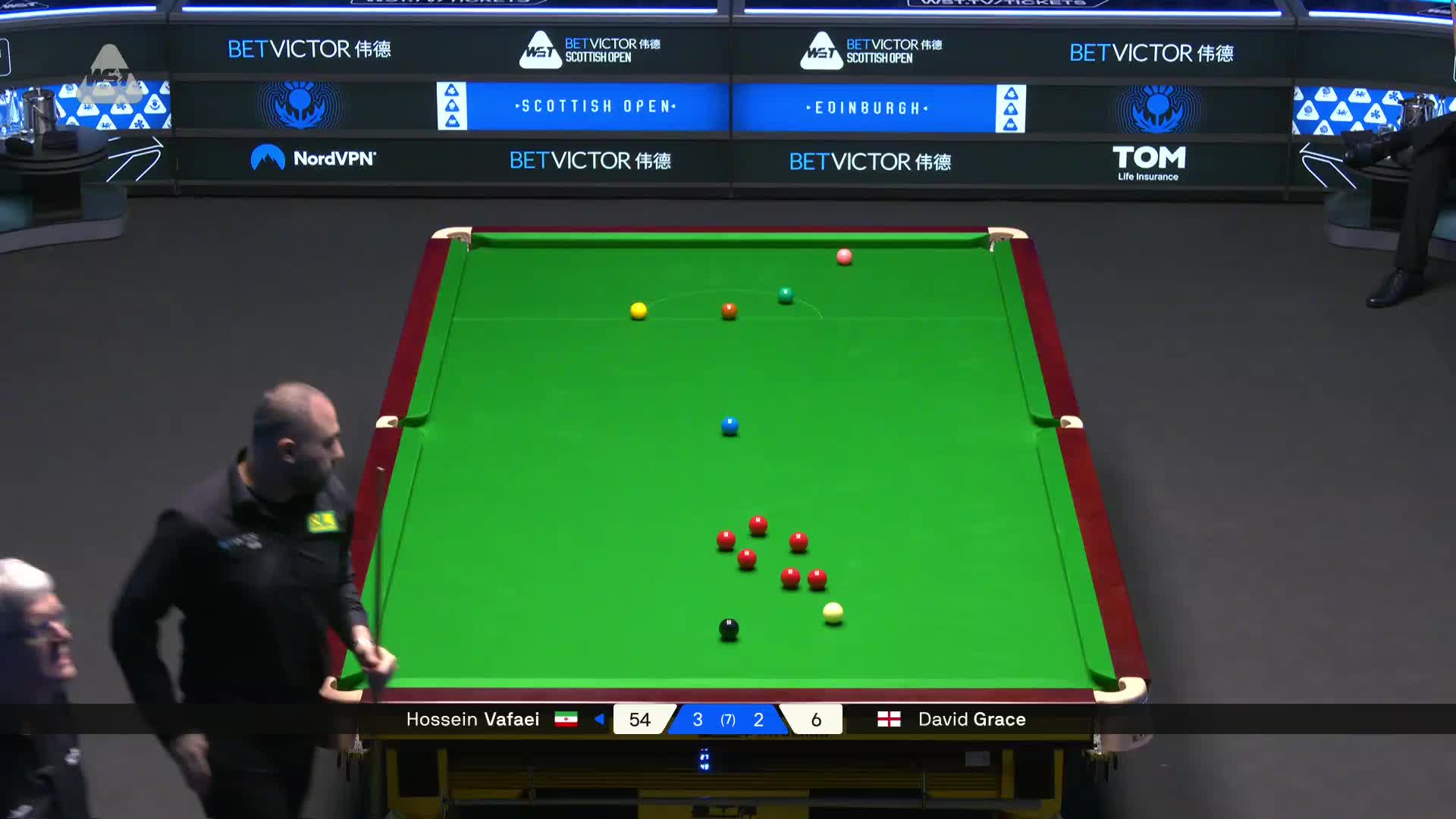 2025苏格兰公开赛 侯赛因·瓦菲 VS 大卫·格雷斯 第六局