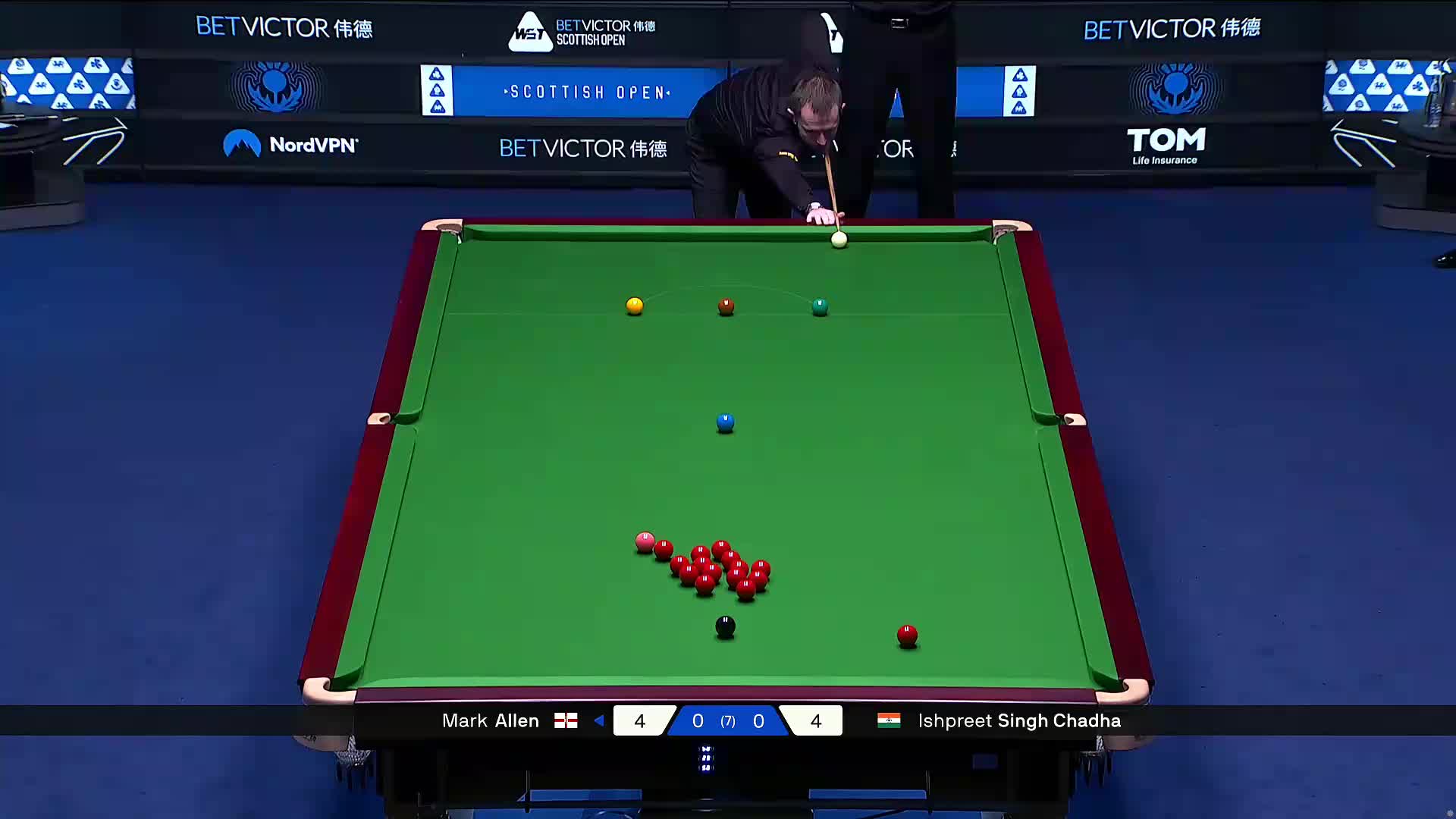 2025苏格兰公开赛 马克·艾伦 VS 伊什普利特·辛格·查达 第一局