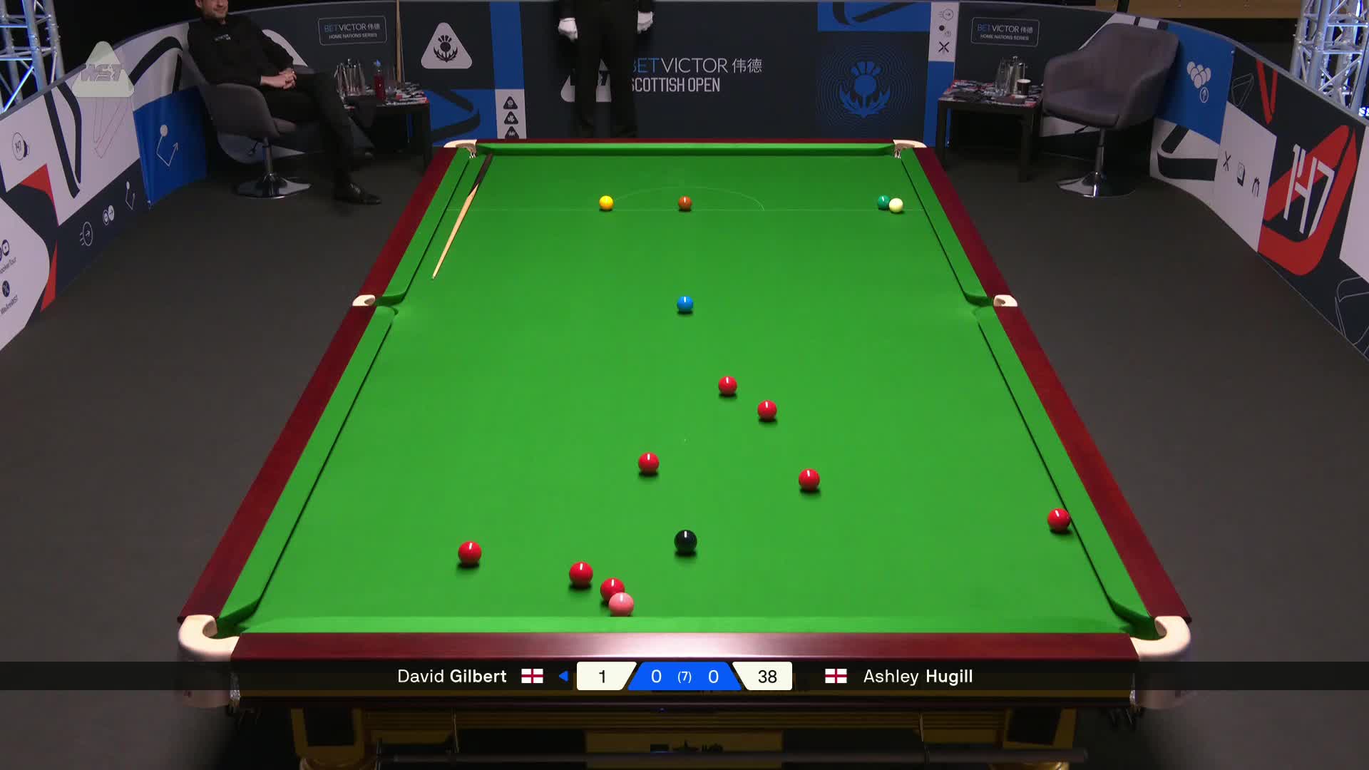 2025苏格兰公开赛 大卫·吉尔伯特 VS 阿什利·赫吉尔 第一局