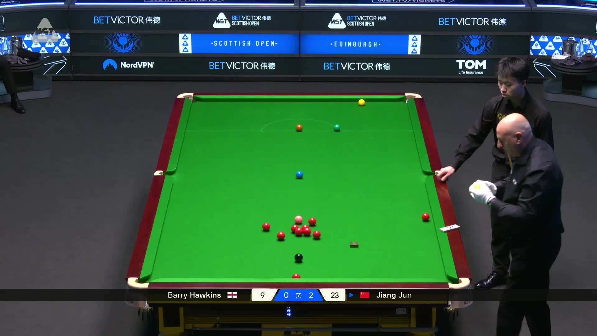 2025苏格兰公开赛 巴里·霍金斯 VS 江俊 第三局
