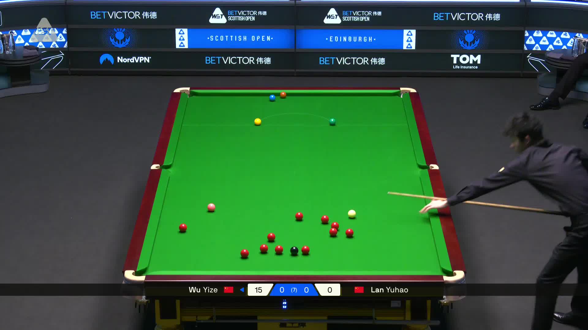2025苏格兰公开赛 吴宜泽 VS 蓝裕豪 第一局