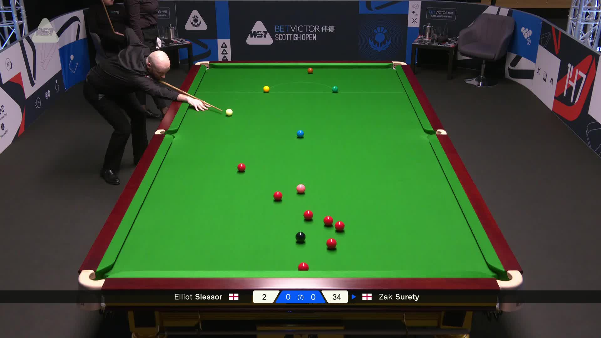 2025苏格兰公开赛 艾利奥特·斯莱瑟 VS 扎克·苏尔蒂 第一局