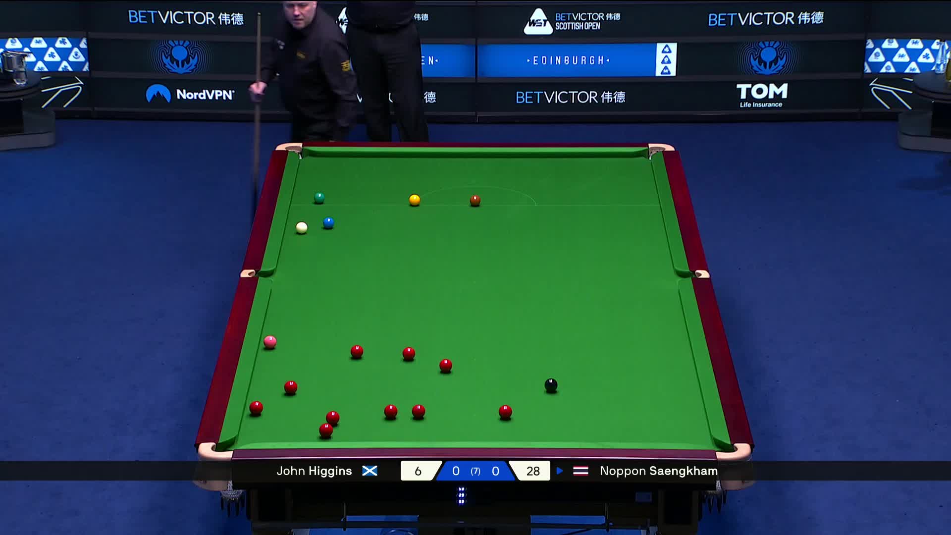 2025苏格兰公开赛 诺鹏·桑坎姆 VS 约翰·希金斯 第一局