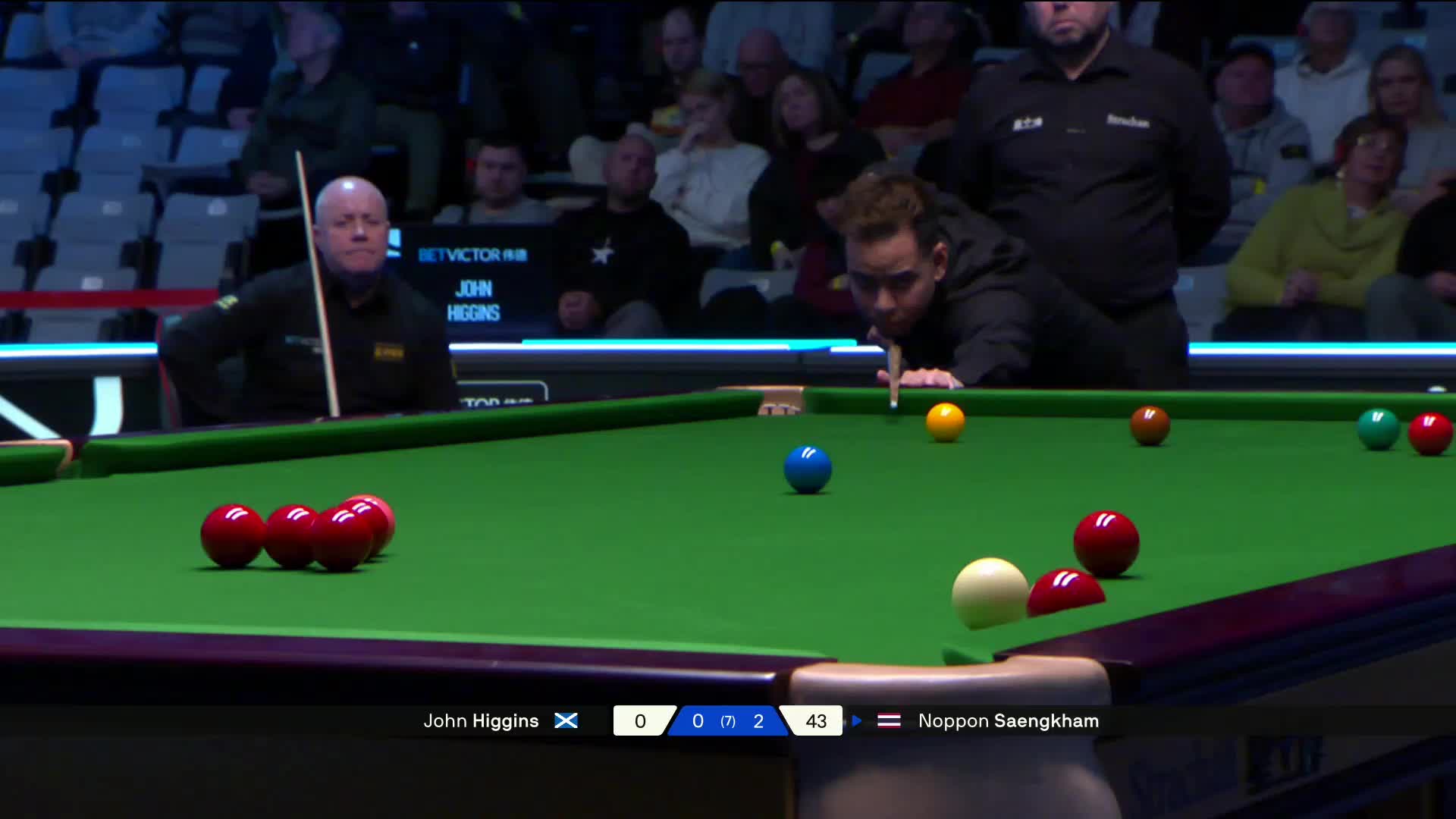 2025苏格兰公开赛 诺鹏·桑坎姆 VS 约翰·希金斯 第三局