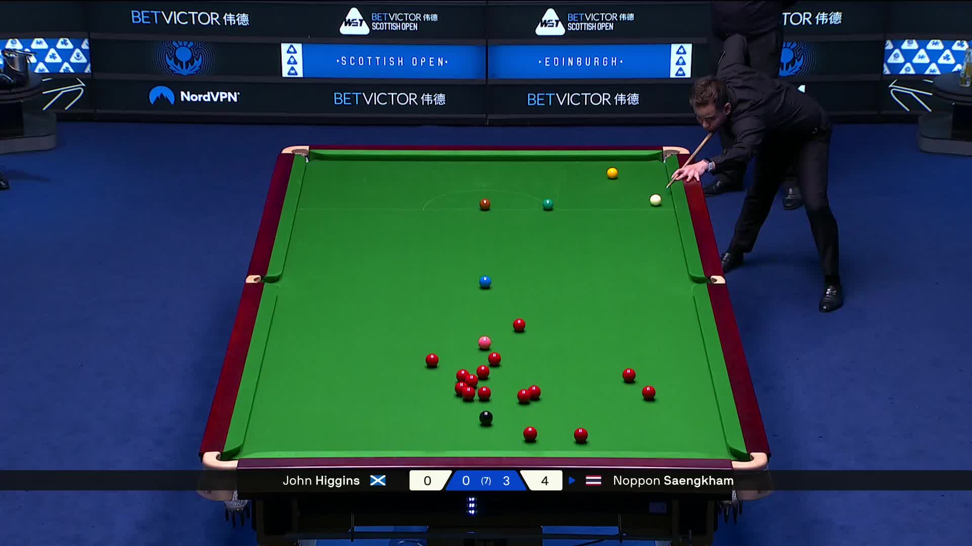 2025苏格兰公开赛 诺鹏·桑坎姆 VS 约翰·希金斯 第四局