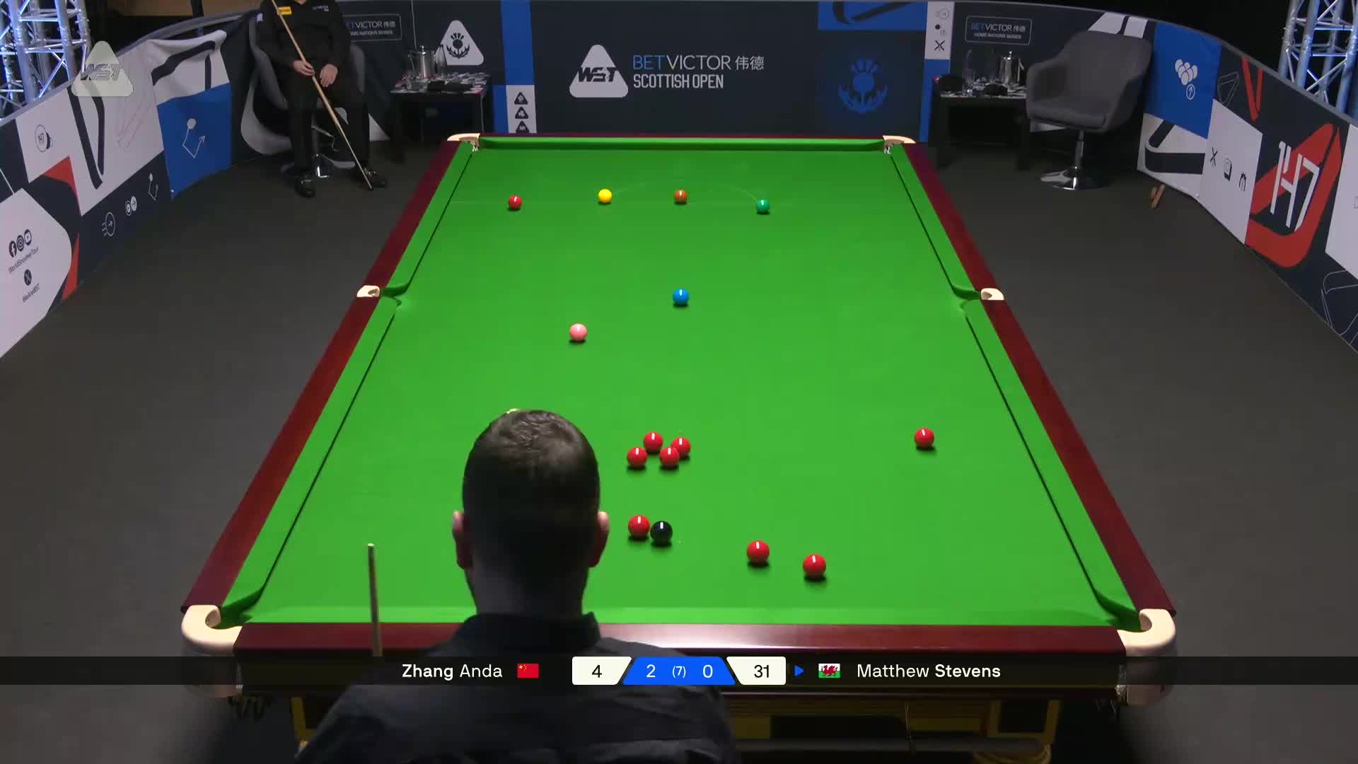 2025苏格兰公开赛 张安达 VS 马修·史蒂文斯 第三局