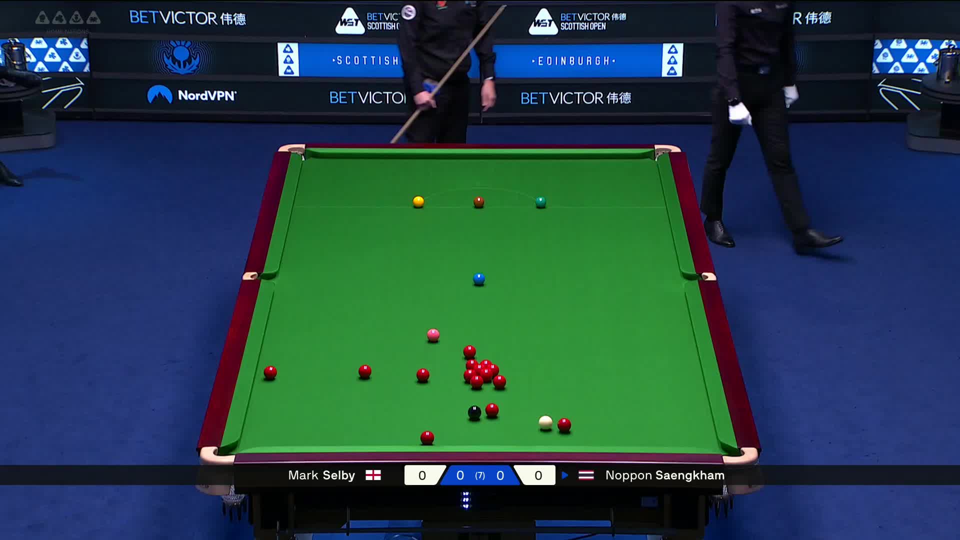 2025苏格兰公开赛  马克·塞尔比VS诺鹏·桑坎姆  第一局