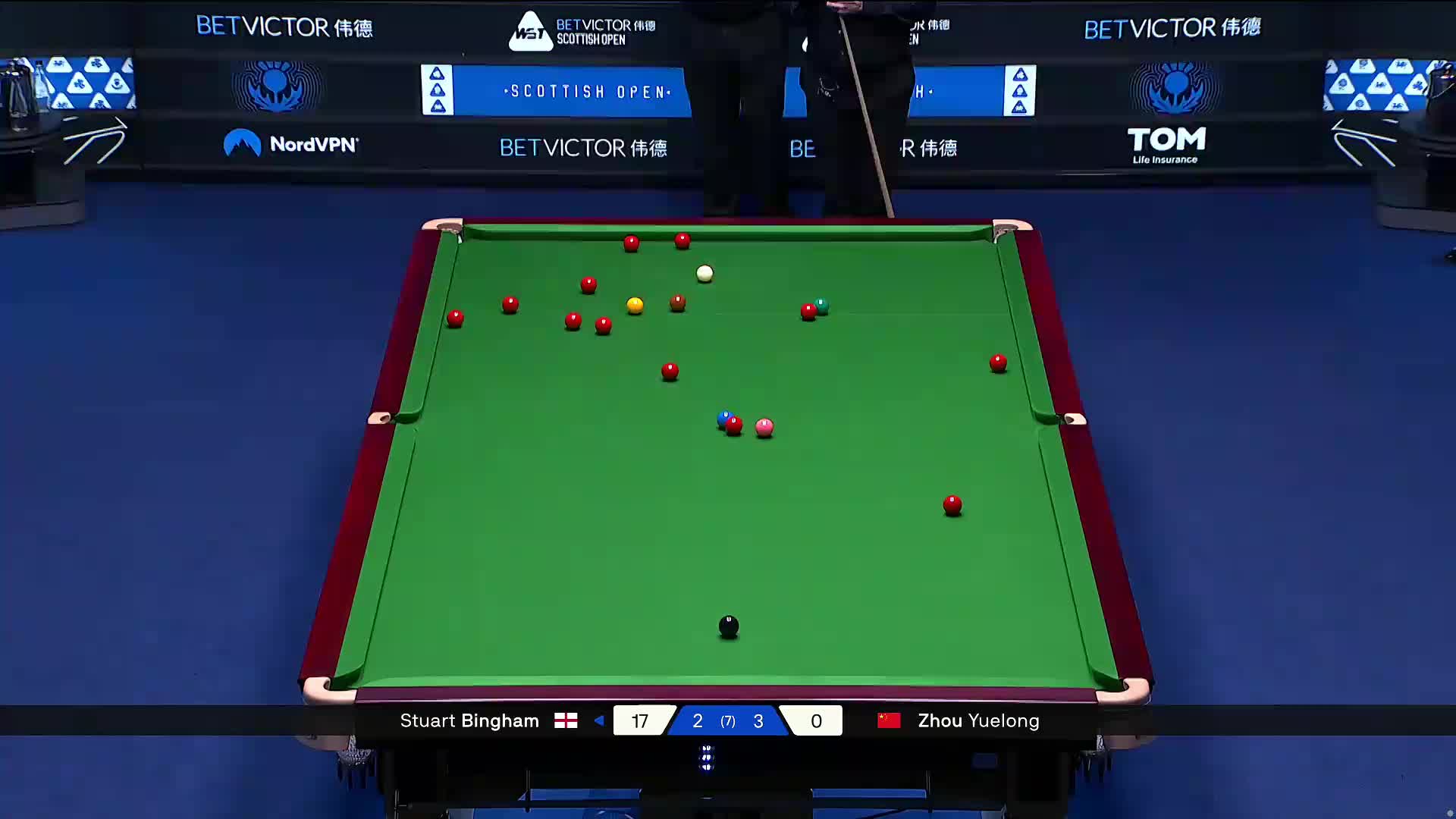 2025苏格兰公开赛 斯图尔特·宾汉姆VS周跃龙 第六局