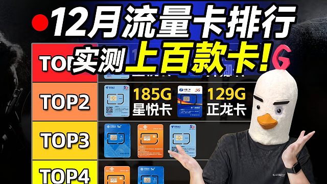 【12月流量卡终极排行榜】19-39价位值得入手的卡品大盘点！流量卡推荐广电电信移动联通手机卡