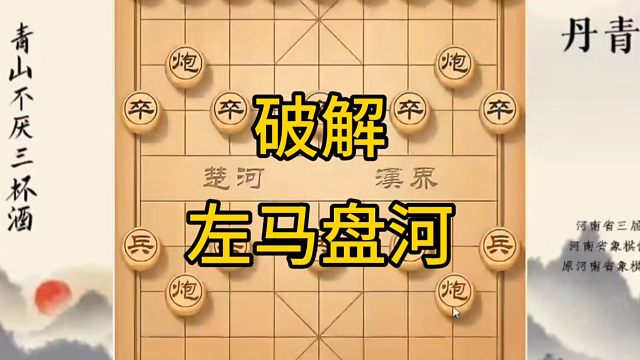 河南省冠军黄丹青讲棋，象棋怎么学，象棋教学，破解左马盘河，系统学习象棋
